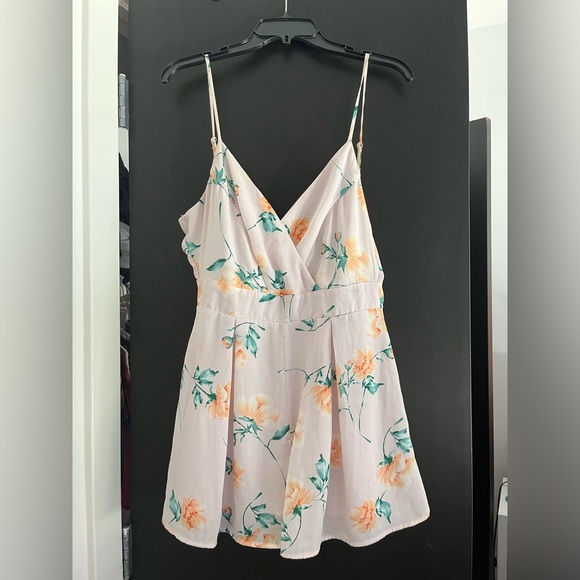 Sienna Sky Romper, Pink/Light Purple with orange/white flower decals - Picture 2 of 2